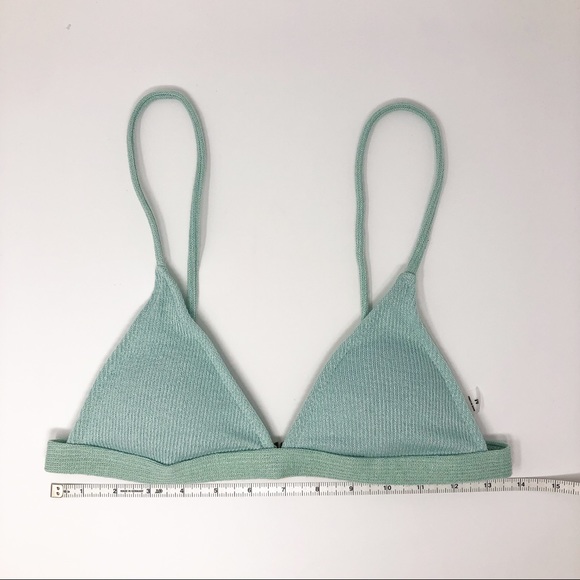 Green Ribbed Knit Bikini | Triangle, High Waisted - Picture 5 of 14